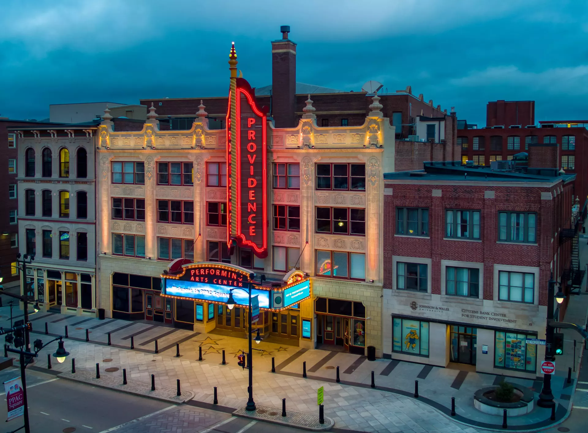 Drone picture of Providence Performing Arts Center